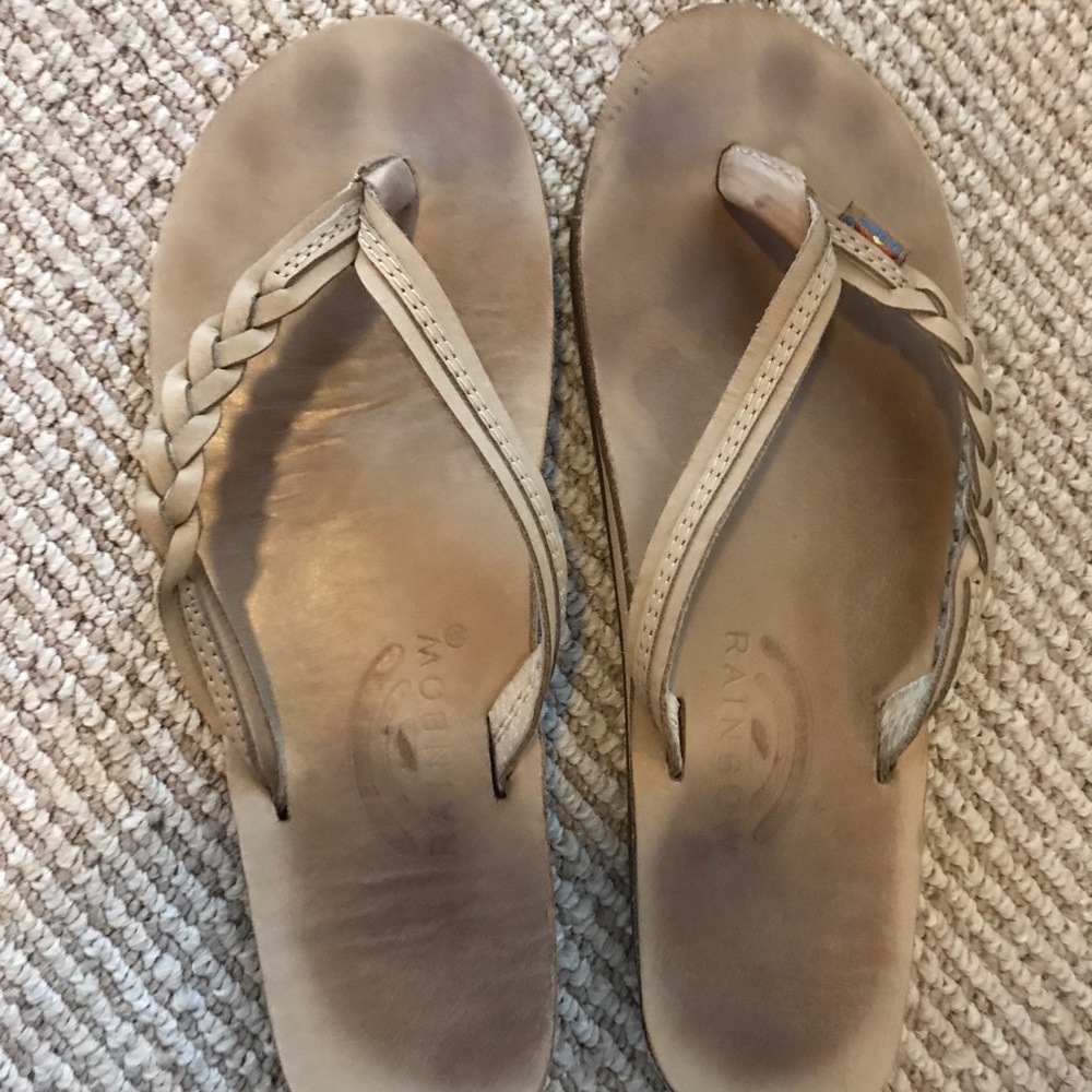 Rainbow sandals flirty braids Sierra brown leather